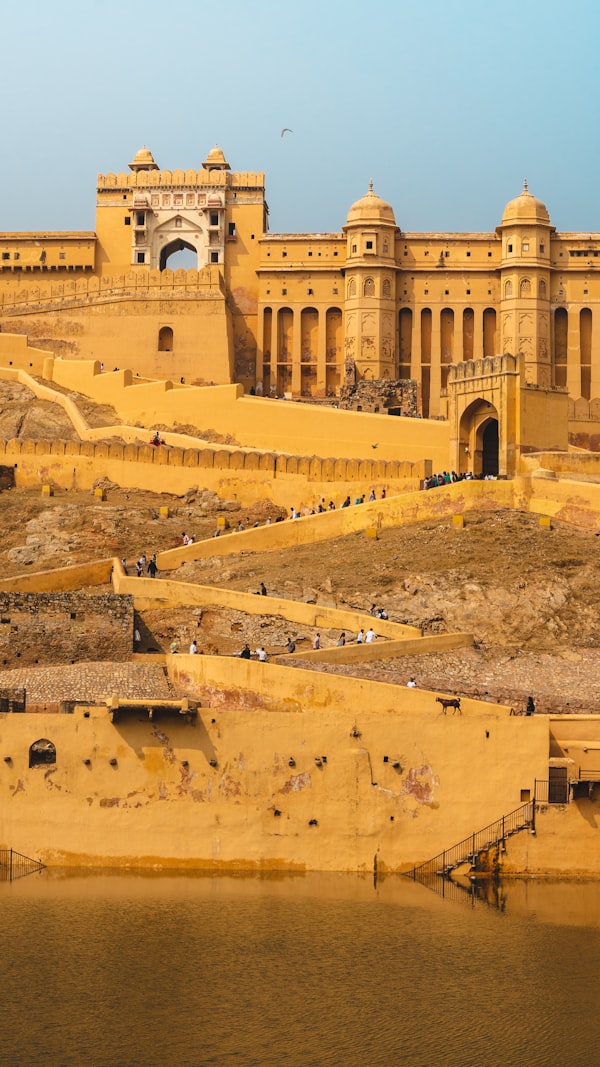 Golden sandstone fort of Jaisalmer rising above the desert city